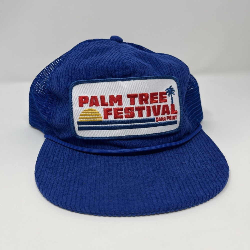 Aviator Nation PALM TREE FESTIVAL DANA POINT 2023 TRUCKER HAT Royal Blue